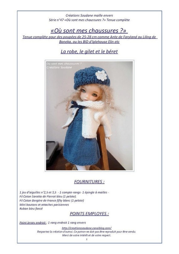 47. English and French INSTANT DOWNLOAD PDF knitting Pattern
