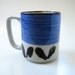 1970s stoneware mug, blue.