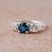 Genuine London Blue and White Topaz 3 Stone Ring in Sterling Silver, Cavalier Creations