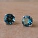 7mm Genuine London Blue Topaz Stud Earrings in Sterling Silver, Cavalier Creations