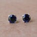 5mm Diamond Faceted Lab Blue Sapphire Sterling Silver Stud Earrings, Cavalier Creations