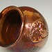 Copper Raku Pot with Grape Motif