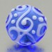 Lapel pin - Line art - Transparent blue and white - lampwork glass