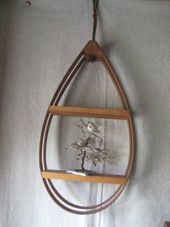 Vintage BentWood / Teardrop Hanging Shelves Danish by Shabbylull