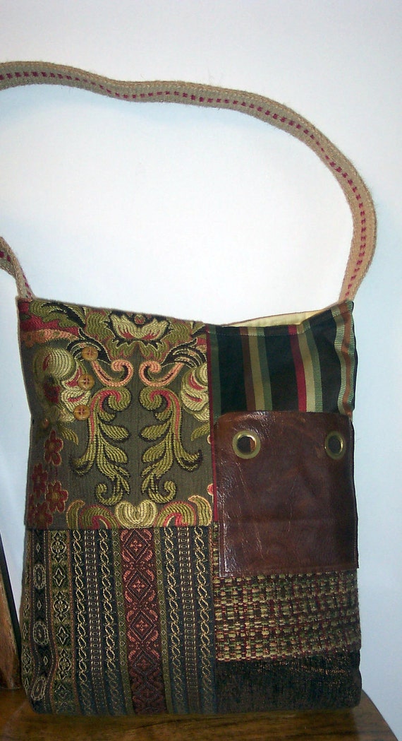 Items similar to Upcycled Fabric Handbag on Etsy