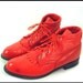 vintage 80's RED leather lace up oxford ankle boots 8 / 8.5