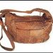 80's vintage distressed leather SLOUCH bag purse