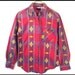 80's vintage SOUTHWEST plaid cotton ethnic shirt S