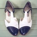 80's vintage TWO TONE spectator wingtip sandals shoes 9 B