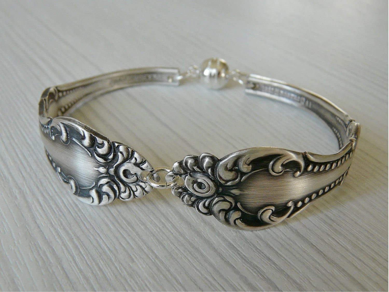 Antique Silver Spoon Bracelet Size Small by Revisions on Etsy