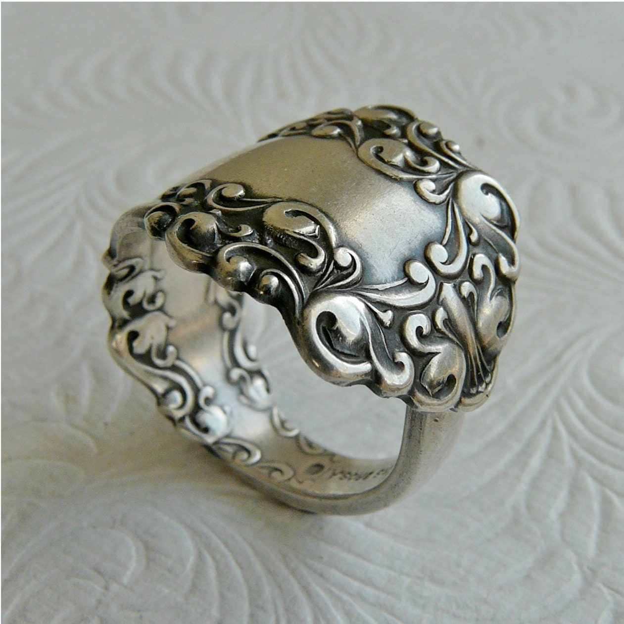 Antique Silver Spoon Ring Berkshire 1897 by Revisions on Etsy