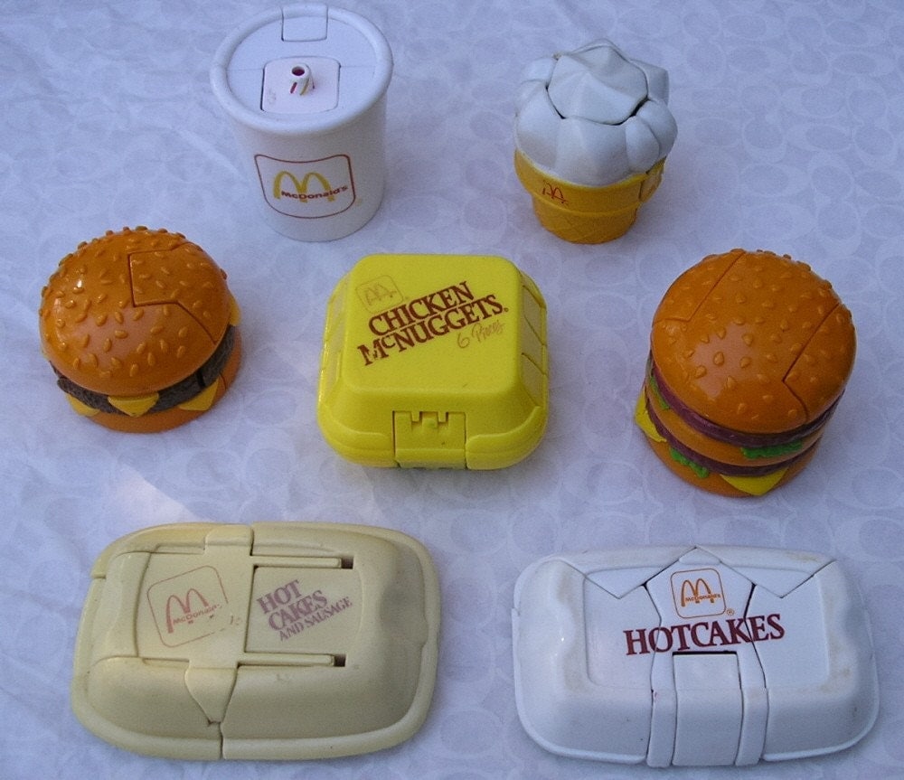 Vintage 80's McDonalds Fast Food Transformers Toys Lot