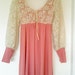 Vintage 60s Fairy Babydoll Pink and Lace Mini Dress