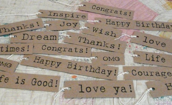 19 Prim Gift inspiration tags digital sheet PDF-  paper labels altered art signs words scrapbooking uprint primitive