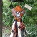 Halloween Witch Mannequin Dress Form doll Pincushion orange Pin Keep primitive pinkeep cushion