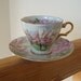 Vintage Princess China Cup and Saucer with Cherry Blossom Motif
