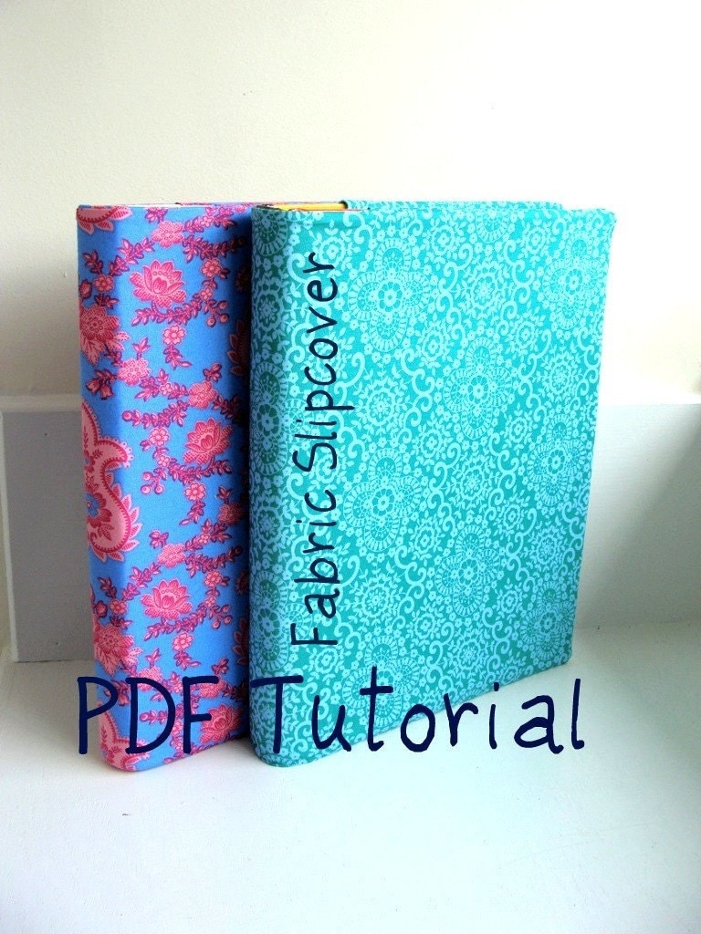 Fabric Text Book and 3 Ring Binder Cover Tutorial PDF Easy