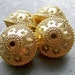 Reserved Listing for Wenda-Vintage Lucite Beads-Vintage Matte Gold Bali Style Saucers-34