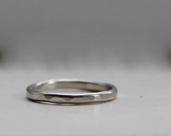 14k Gold Hammered Stackable Ring