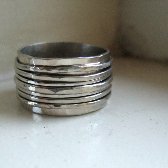 White gold spinner wedding band.