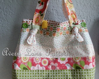 PDF sewing pattern Market Tote Bag with knot straps Avery Lane Designs Medium size PDF Pattern instant download