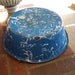 Vintage Enamel Pan Blue Splatterware French Country Farmhouse Kitchen Primitive Rustic Enamelware Garden Decor Planter Egg Basket
