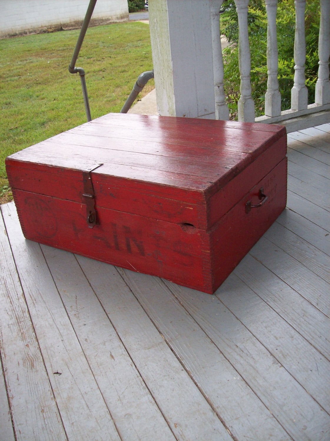 Old Wood Box Paint Box Primitive Farmhouse Decor Storage