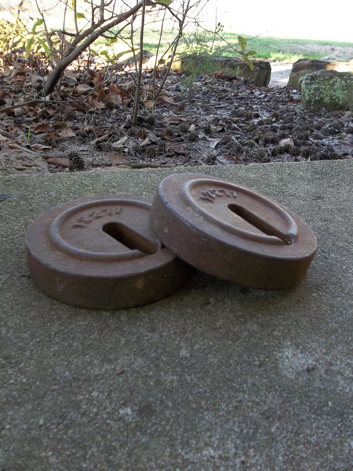 Vintage Scale Weights Cast Iron Industrial Decor Salvage