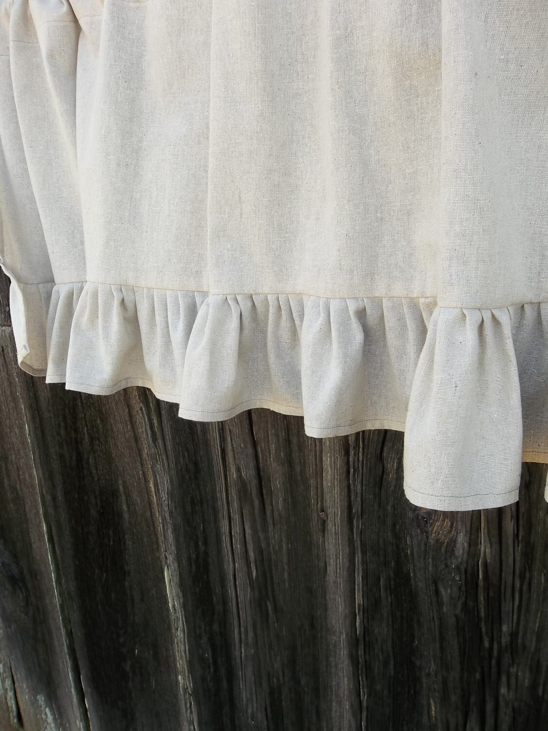 Ruffled Valance Linen Curtain Ruffled Burlap Curtain by misshettie