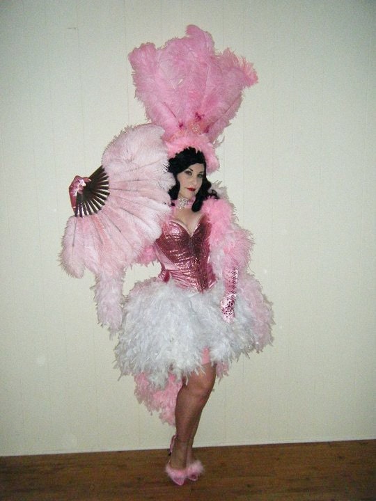 Pink Feather Showgirl Headdress. Costume Accessory Feather