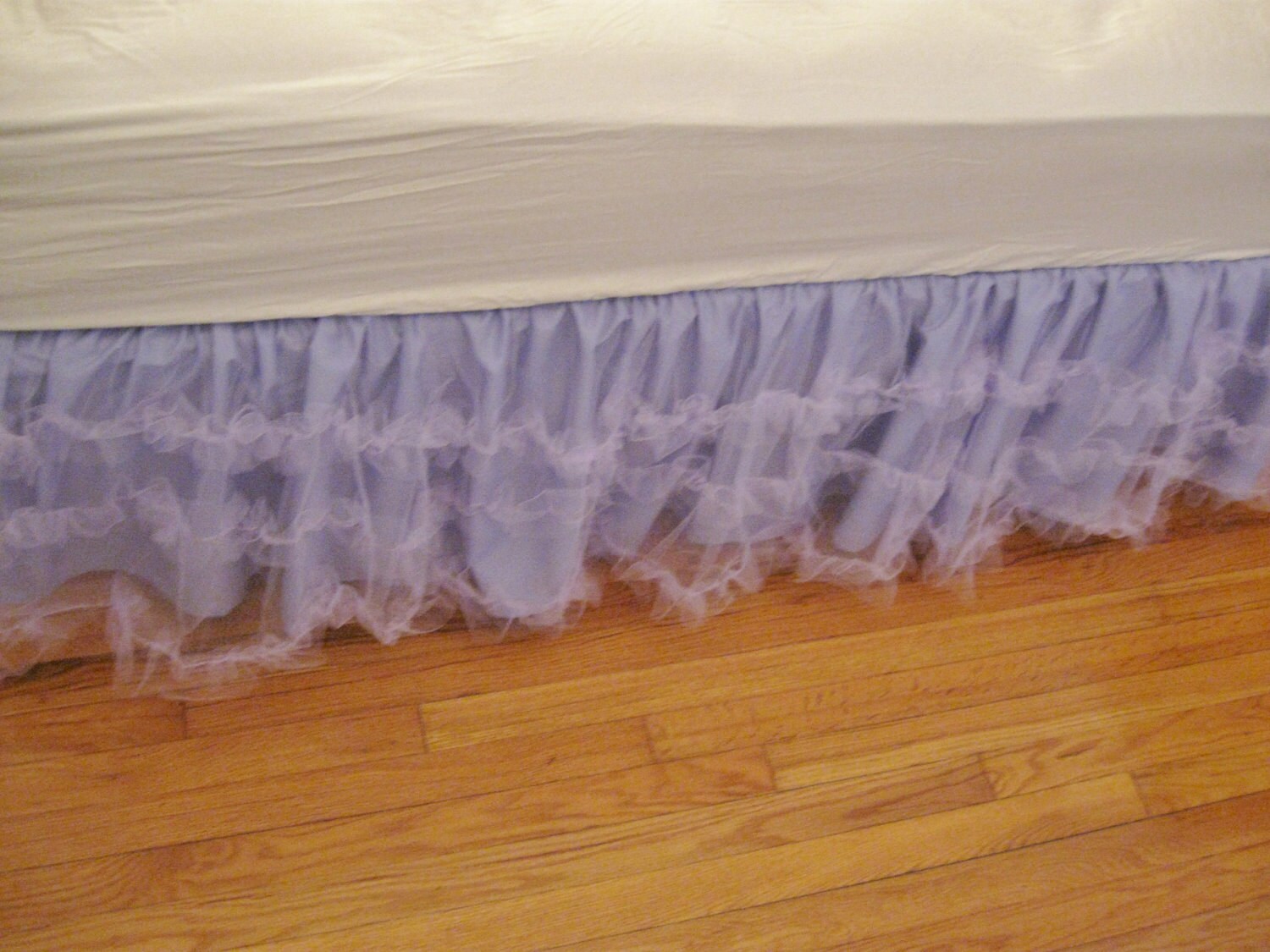 Full Size Layered Ruffle Tulle bedskirt Lavender