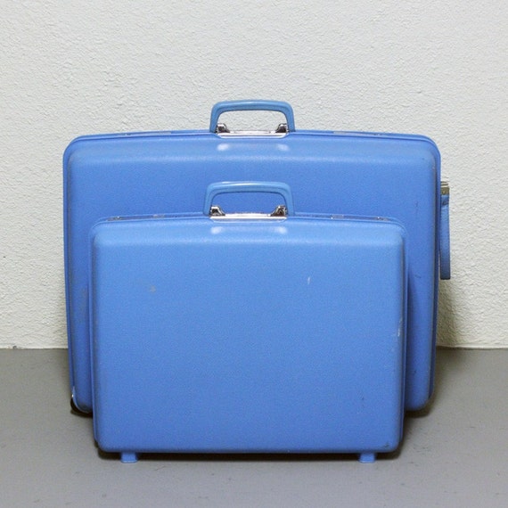 baby blue suitcase