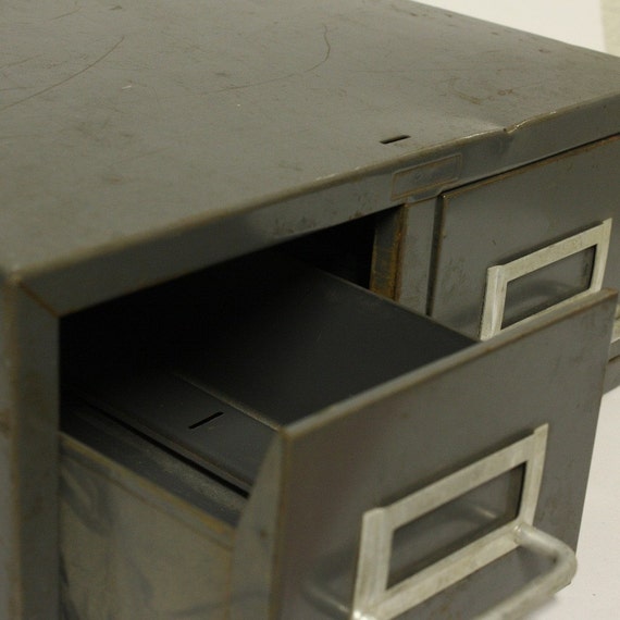 Vintage file drawer file box file card catalog