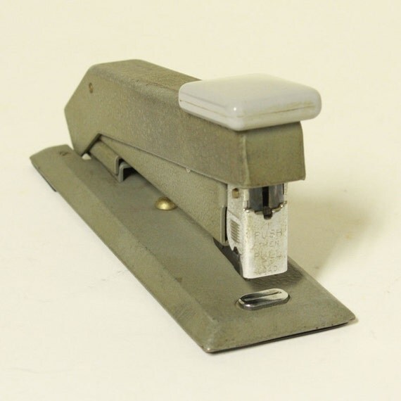 Vintage stapler Bostitch Model B5B greenish gray
