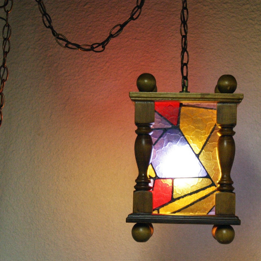 Vintage hanging light hanging lamp chain cord swag