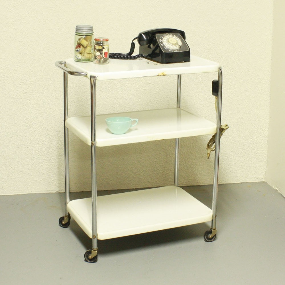 Vintage metal cart serving cart kitchen cart Cosco