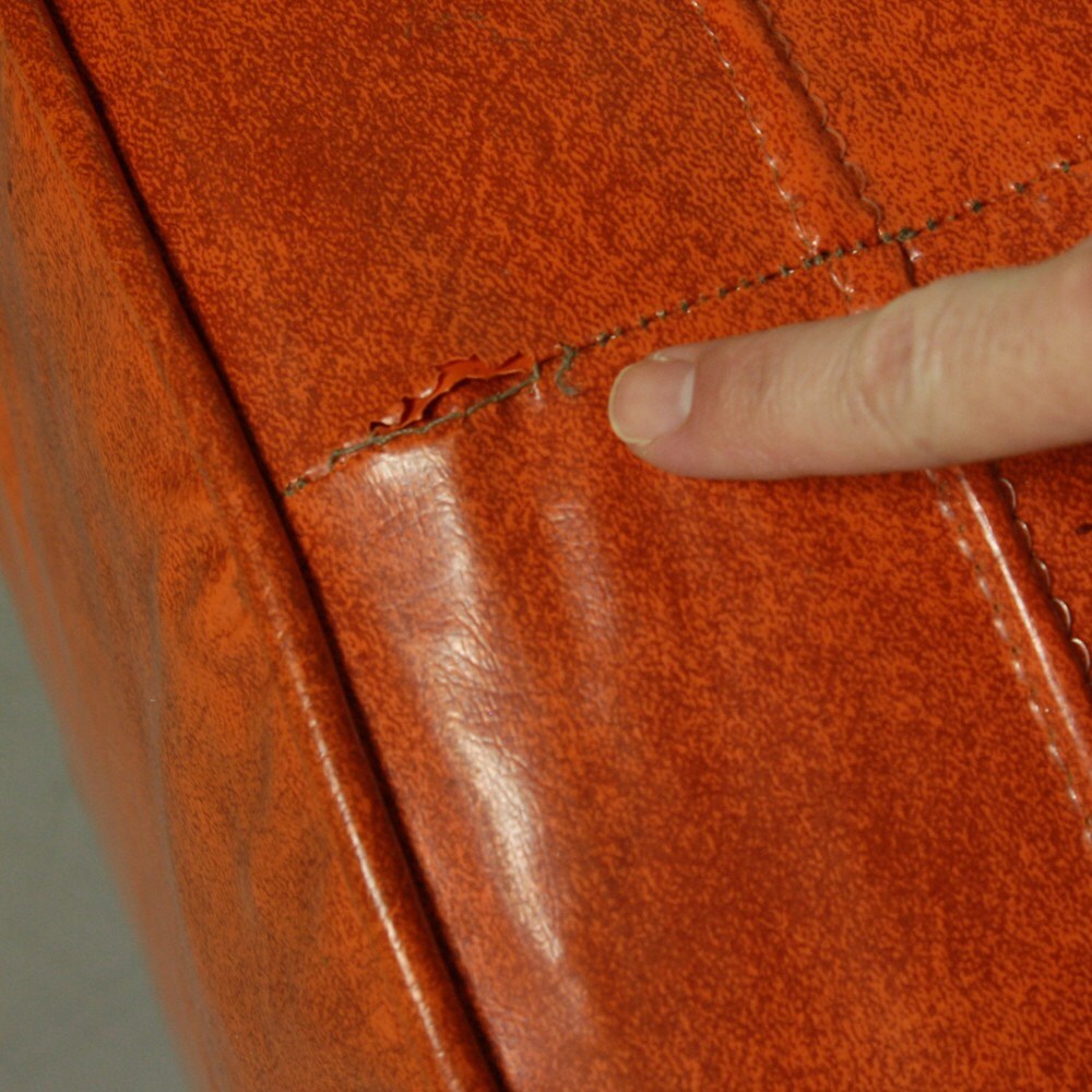 Vintage foot stool hassock ottoman footrest round