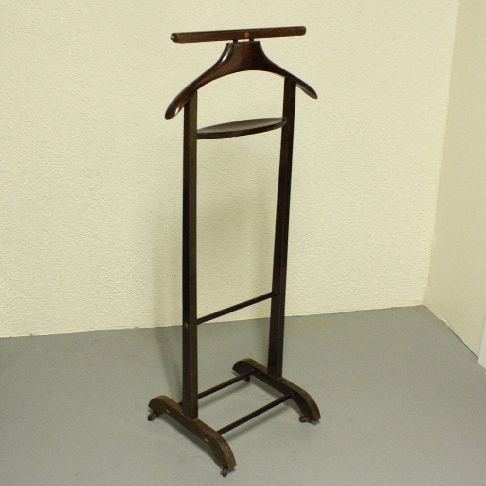 Vintage valet butler mens dressing stand wood brown