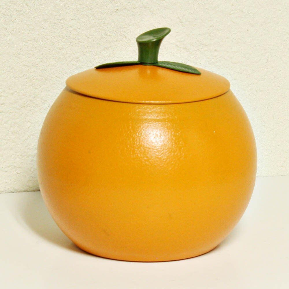 Vintage canister fruit shaped metal aluminum tins