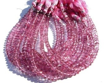 1/2 Strand - 4 - 5 mm AAA Pink Topaz Micro Faceted rondelles
