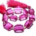 8 Inches - Rubelite Pink Quartz Step Cut Faceted Nuggets Size 14x9 - 16x12mm approx