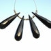 4 Pcs 2 Matched Pair of AAA Black Spinel Faceted Elongated Drop Briolettes Size 28x8mm Approx