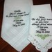Handkerchiefs for parents on wedding day