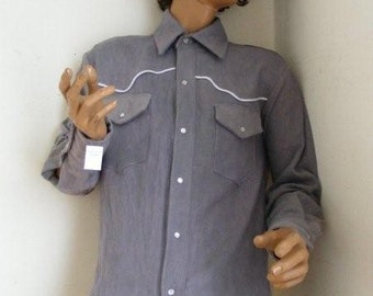 Hermans Hemp cowboy western shirt L