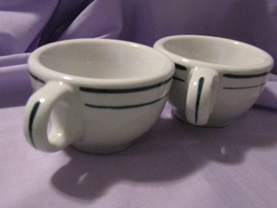 A Pair of Old Restaurant Style Coffee Cups by Spanishmoss on Etsy