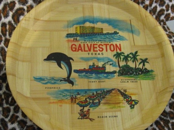 Vintage Galveston Texas Souvenir Tray by Spanishmoss on Etsy