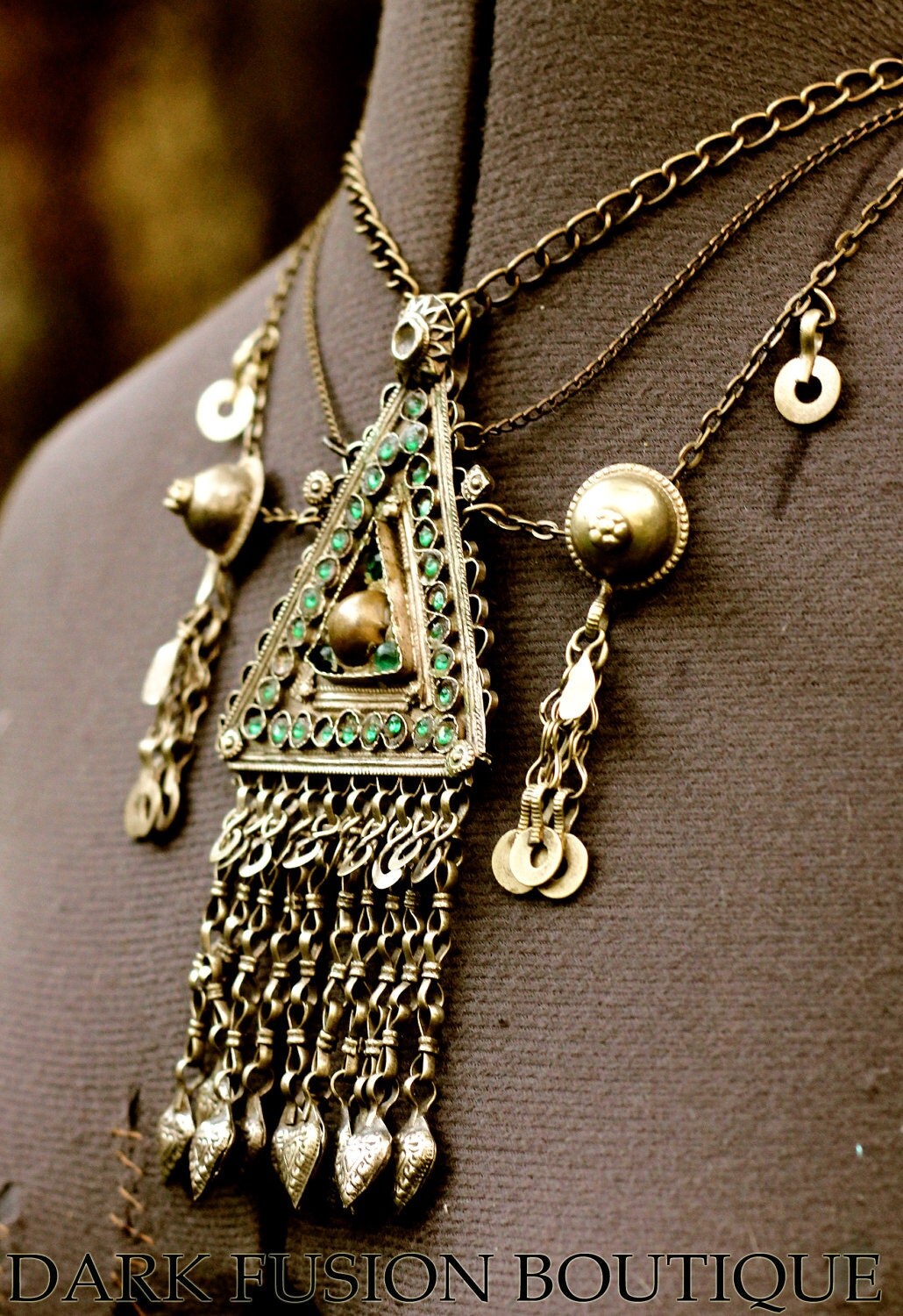 Vintage Tribal Style Choker Necklace Bellydance Tribal