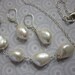 Baroque pearl and sterling chain necklace and earrings set