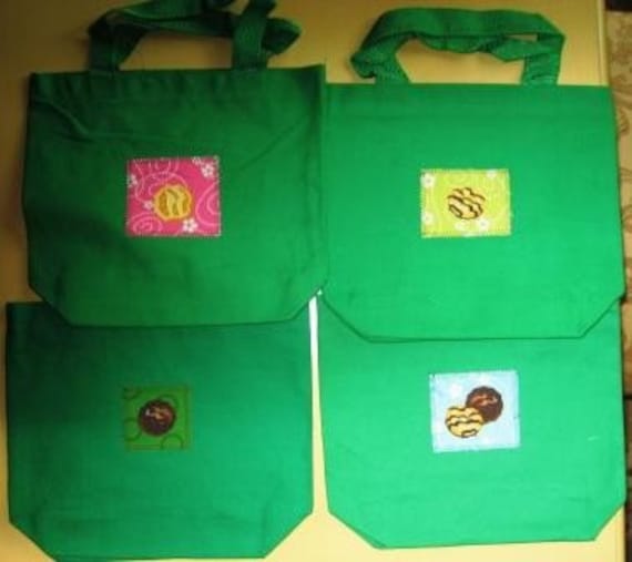 green girl scout cookie small tote bags choose 2
