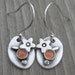 Sweet Citrine Fine Silver Earrings November Birthstone PMC Yellow Orange Flower